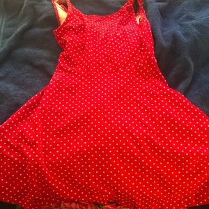 Red polka dot dress